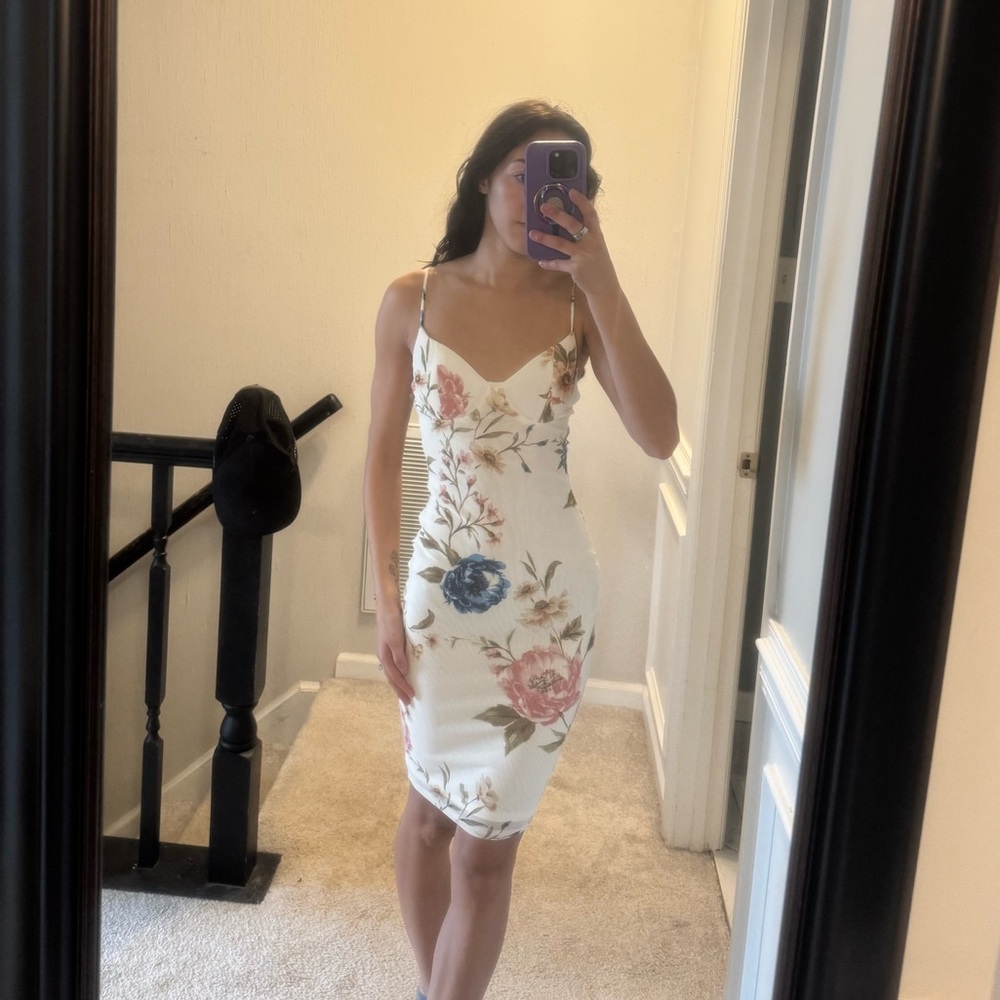 Floral White Dress